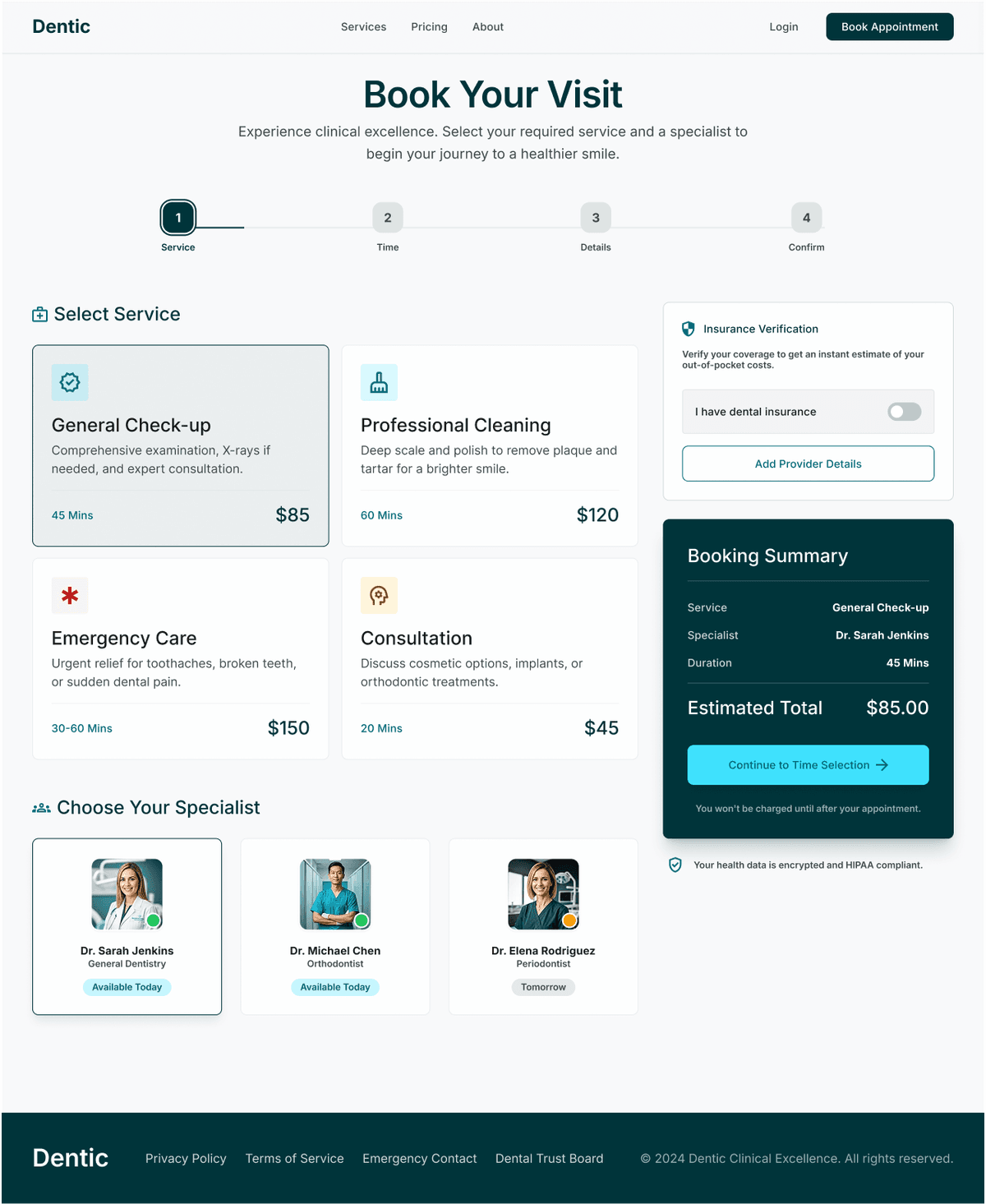 Patient Booking Screen