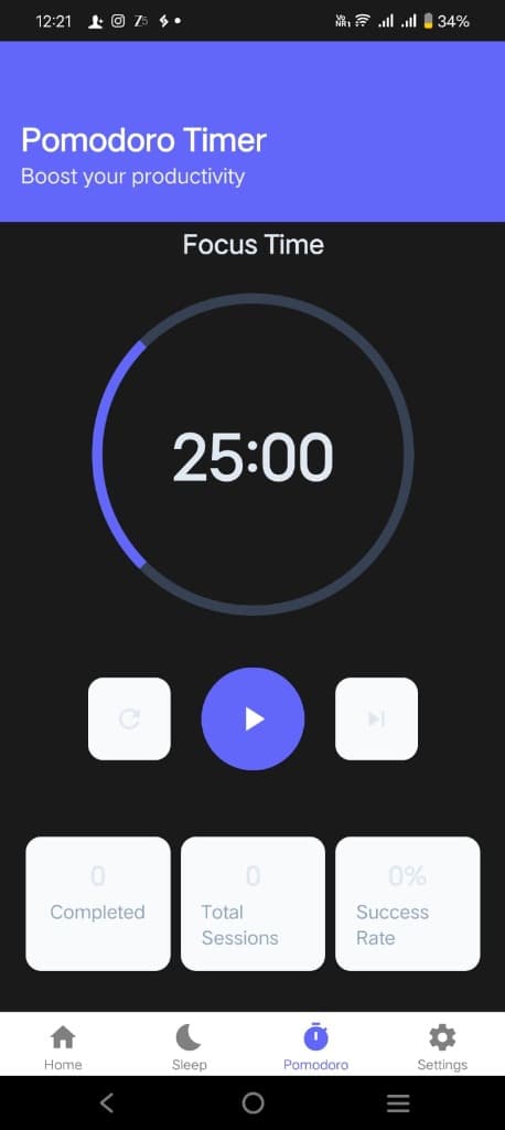 Sleep Boat App Pomodoro Timer